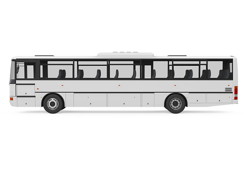 Coach Travel isolated on white background. 3D render
