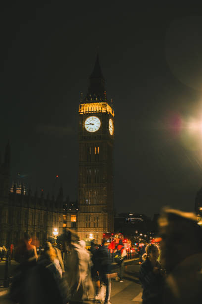 Mesmerizing Nighttime Splendor at Big Ben The timeless beauty of Big Ben illuminated against the London night sky. london fashion week stock pictures, royalty-free photos & images