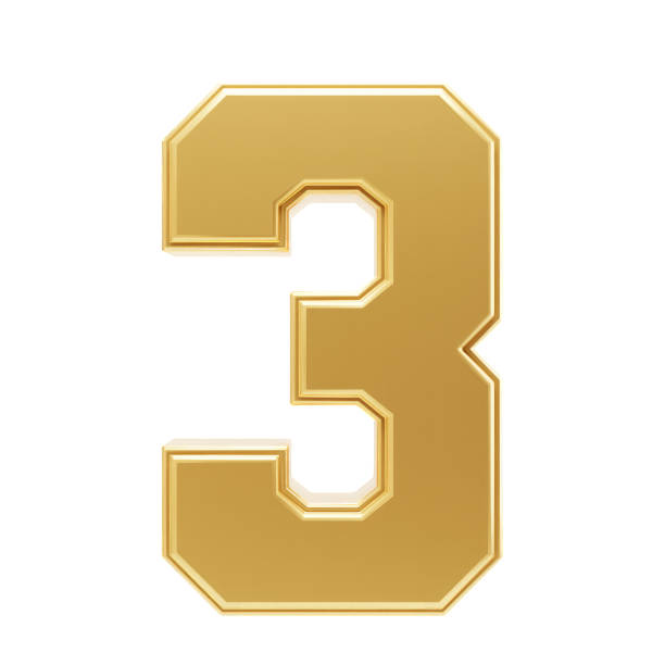 istock Gold number 3 old school style 1611491411