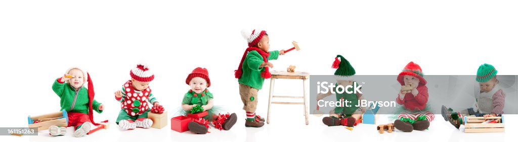 Whimsical Christmas Elves Helper Babies Make Toys in Santas Work Babies, dressed as whimsical Christmas Elves, Santa's Helpers, make toys in Santa's workshop at the North Pole. **If the zoom feature is not working properly, and you wish to see a proof in a larger size, sitemail me with your email address. Christmas Stock Photo