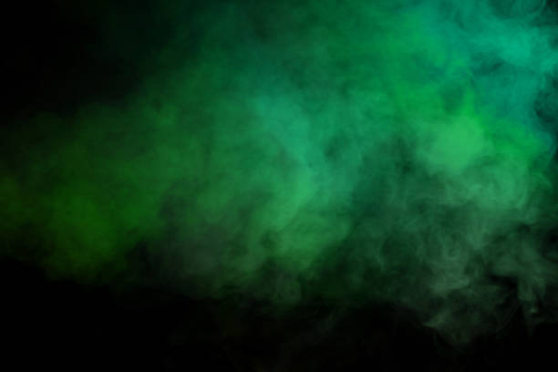 istock Red and green steam on a black background. 1611519189