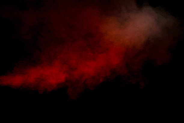 istock Orange and red steam on a black background. 1611529481