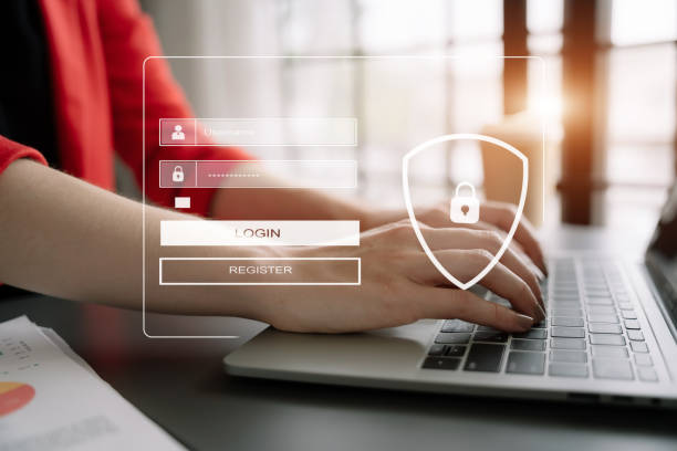 istock Women typing login and password in the concept of cyber security, information security, data protection, and encryption for secure access to user's personal information. 1611534087