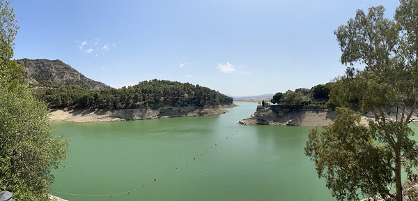 Beautiful turquoise lake of Guadalhorce