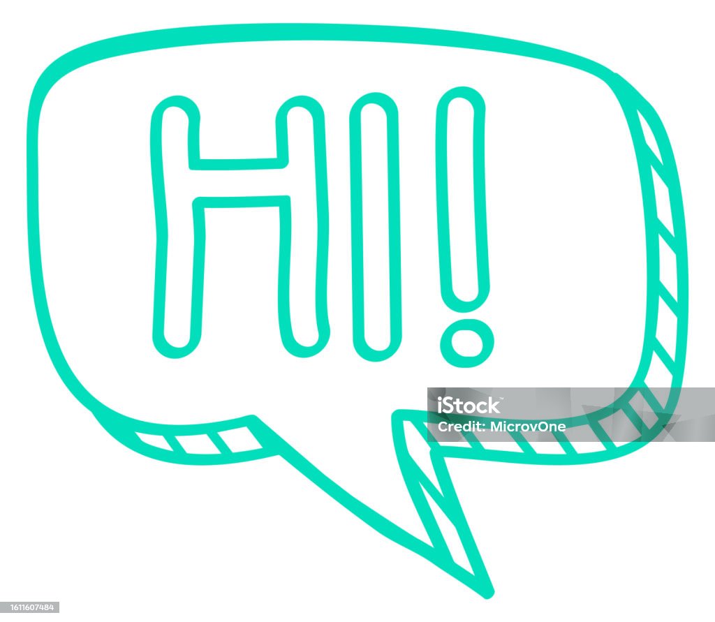 Quibble Hi Hi Speech Bubble Doodle Comic Balloon Sketch Isolated On White Stock ...