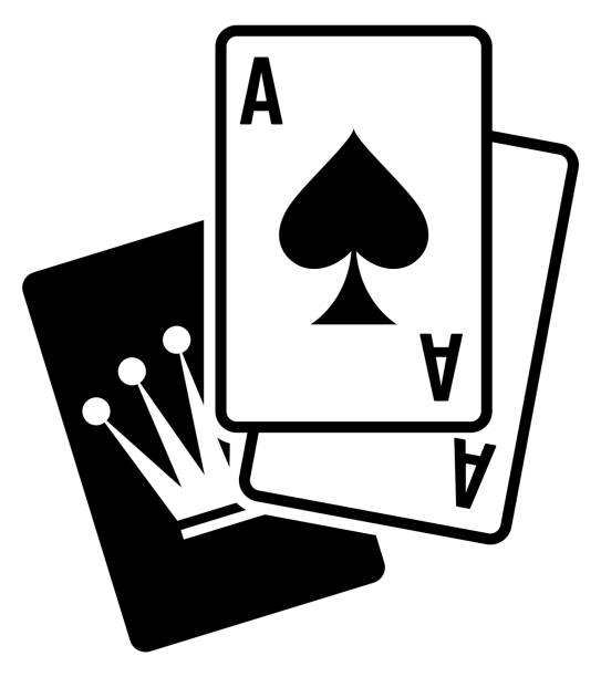 para asów ikona. symbol gry hazardowej - silhouette poker computer icon symbol stock illustrations