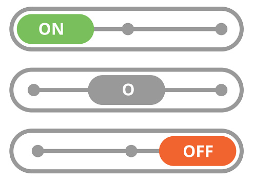On Off Slider Button Color User Interface Element Stock Illustration ...