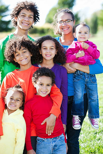 istock Real People: Mixed Race Large Family Group Children 161167256