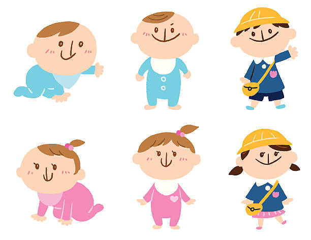 dziecko rozwój - hat toddler little girls pink stock illustrations