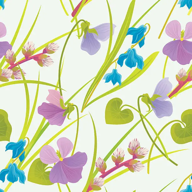 Vector illustration of Spring Floral Pattern