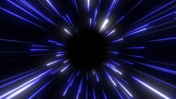istock 4K Looped animation. Abstract stream of blue light tunnel 1611714543