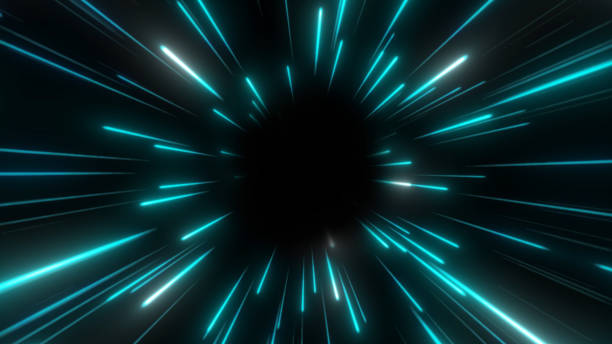 istock 4K Looped animation. Abstract stream of blue light tunnel 1611714934