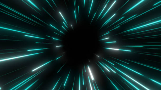 istock 4K Looped animation. Abstract stream of blue light tunnel 1611716131