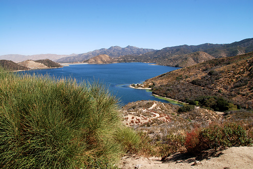 aerial view of Silverwood Lake in the San Bernardino Mountains near Victorville