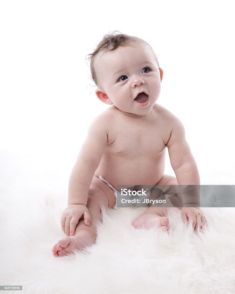 Seis meses de edad en pañales (XXL) bebé - Foto de stock de 2-5 meses libre de derechos