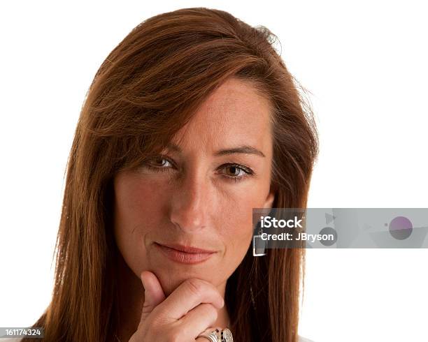 Serious Mid Adult Woman Considering Stock Photo - Download Image Now - 40-44 Years, Adult, Adults Only