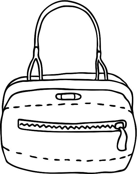 Simples moda bolsa de fitness e esporte-vetor lineart - ilustração de arte em vetor