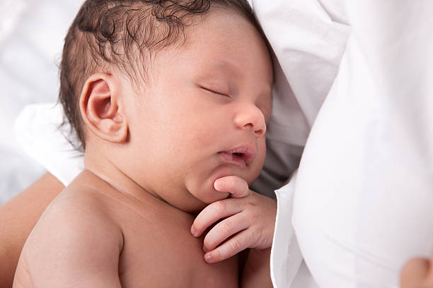 istock Real People: Sleeping Baby Boy African American Head Shoulders 161175023