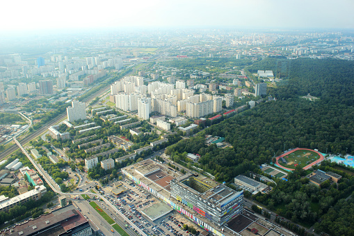 Aerial view of Moscow city, Russia