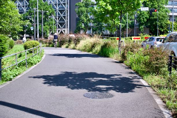 istock Curving sidewalk in front of the National Diet 1611837683