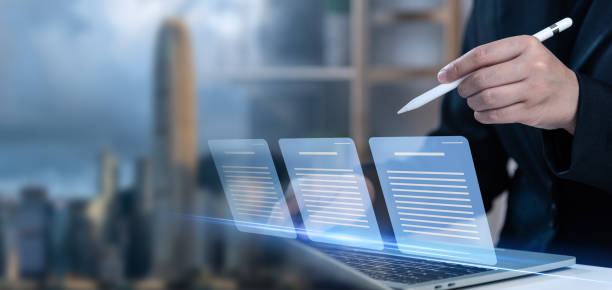 istock Electronic signatures simplifying contract deals with smart contract technology, corporate finance transactions made easy, embracing the future of E-signatures, flat icons, modern business concepts. 1611858660