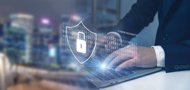 istock Securing privacy in cyberspace, futuristic cybersecurity solutions for safe online communication, crime prevention with software protection, defending networks from cyber attacks, firewall technology. 1611858696