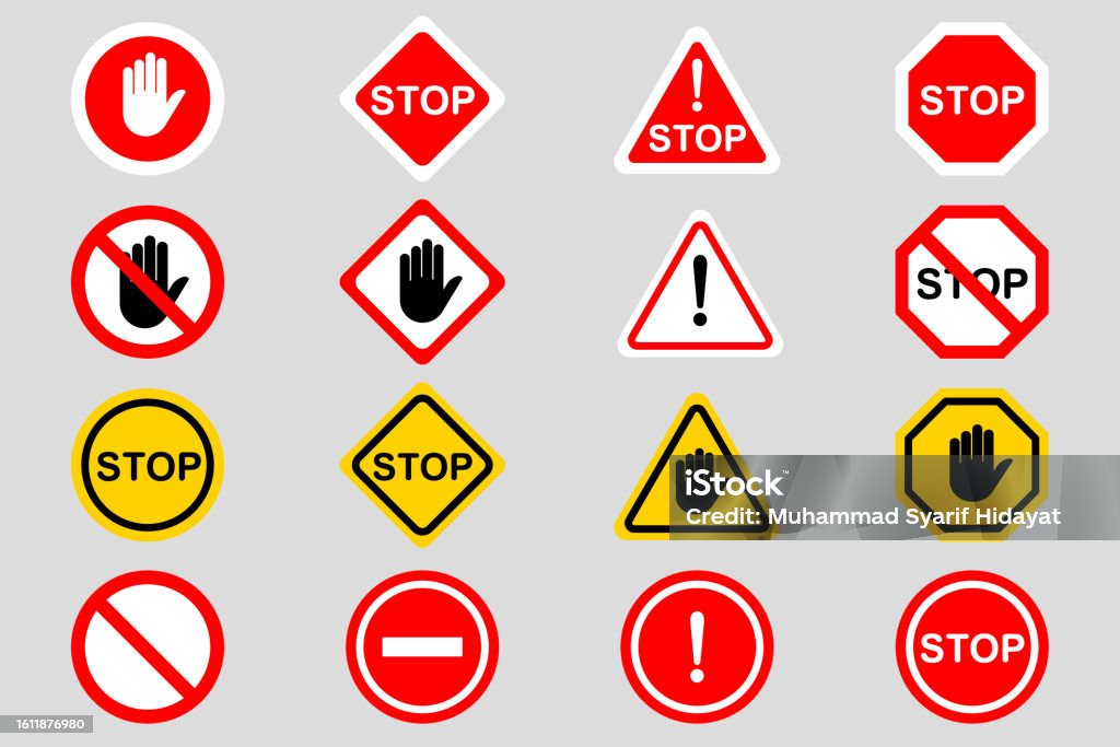 Stop Buildign Sign Stop Sign Stock Illustration - Download Image Now - Building Entrance ...