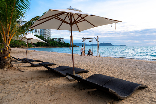 Tourists enjoy a beautiful beach vacation, Pattaya, Chonburi, Thailand, Jul 27, 2023.