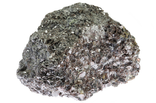 lepidolite from Zimbabwe isolated on white background