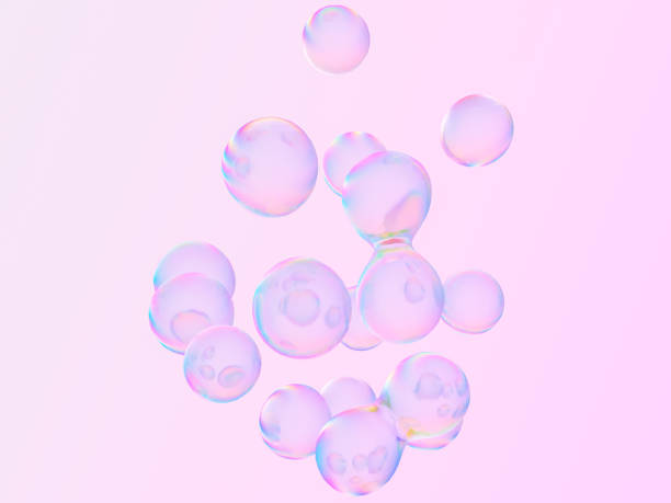 istock Abstract 3d art background. Holographic floating liquid blobs, soap bubbles, metaballs. 1611913874