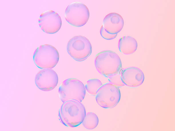 istock Abstract 3d art background. Holographic floating liquid blobs, soap bubbles, metaballs. 1611913876