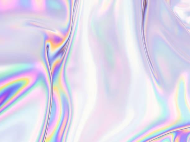 istock Abstract iridescent holographic cloth background. 3d rendering. 1611914419