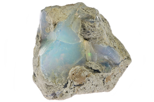 opal from Ethiopia isolated on white background