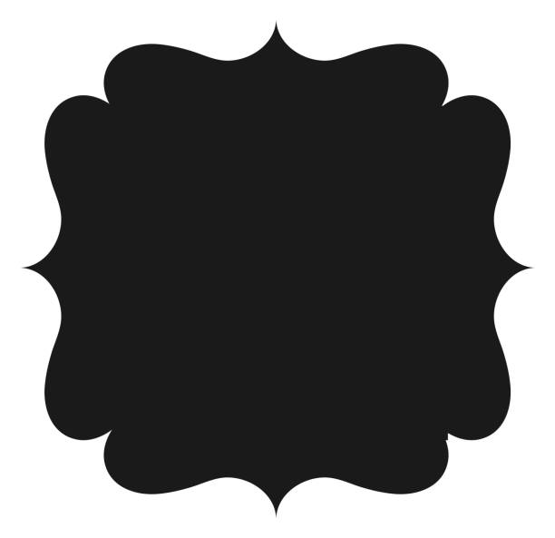 エレガントな黒い形。白い背景にビンテージスタイルの空のラベル - frame elegance bookplate certificate点のイラスト素材／クリップアート素材／マンガ素材／アイコン素材