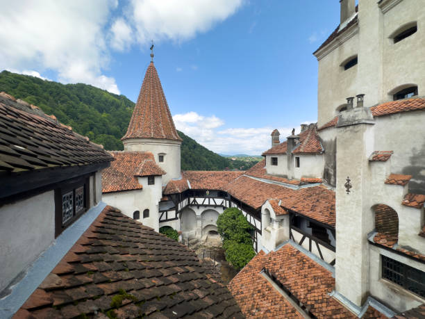 BRAN, ROMANIA - MAY 26, 2024: the  palace Bran on the rock Felsenstein (Dietrichstone) said to be the castle of Dracula in Transsylvania