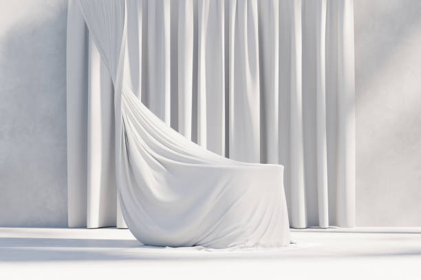 istock Abstract White Minimal Modern Podium Pedestal Platform For Product Display Showcase Presentation 3D Rendering 1611995598