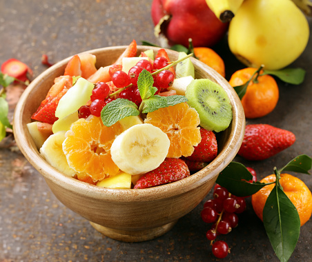 fresh fruit salad for healthy food and diet