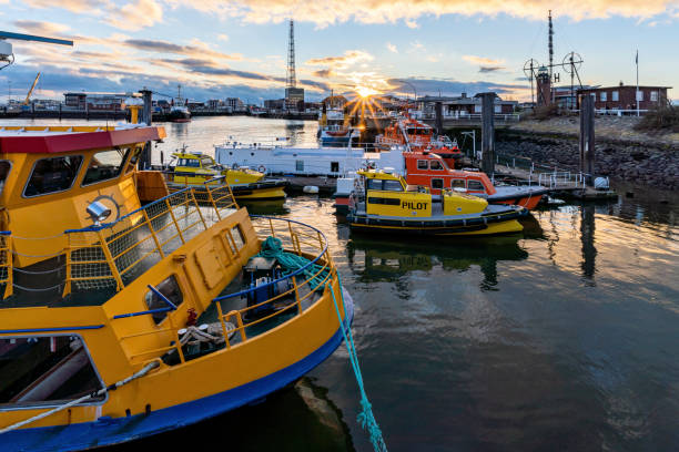 istock port of Cuxhaven, Germany at sunset 1612034849