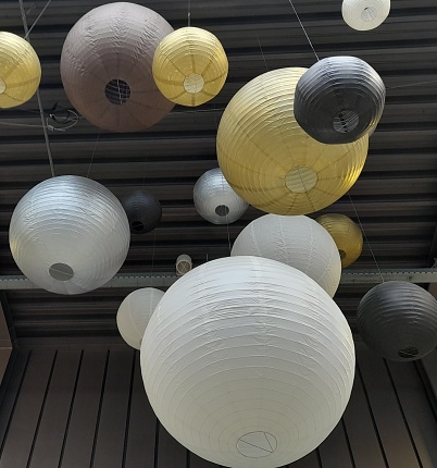 Lampion lights in shopping mall
