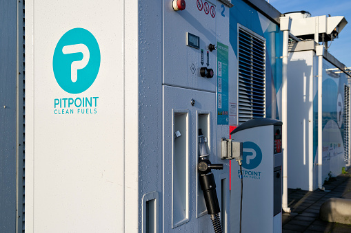Delfzijl, Netherlands - October 21, 2022: PitPoint hydrogen filling station