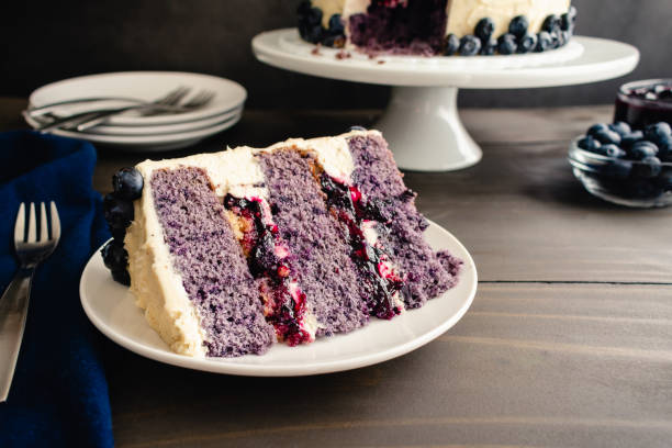 istock Slice of Blueberry Cobbler Cake on a Plate 1612110187