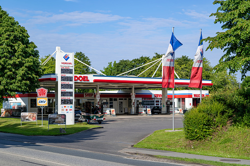 Eckernförde, Germany - June 8, 2022: Nordoel gas station