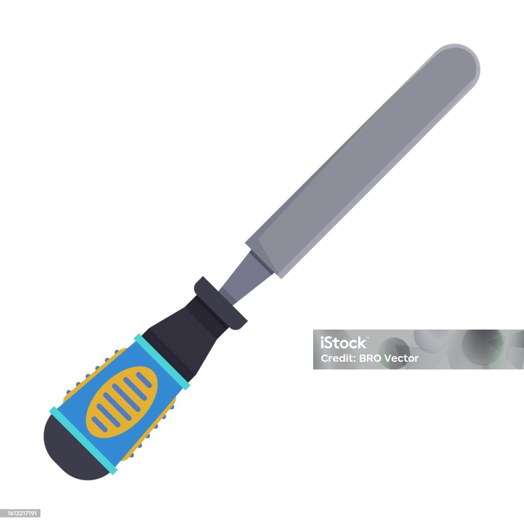 Chisel For Sculptor Or Carpenter On White Background Stock Illustration ...