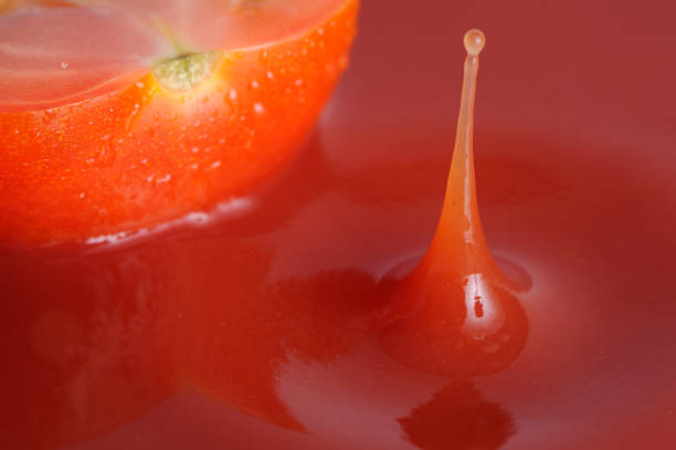 Tomato Juice Drop stock photo