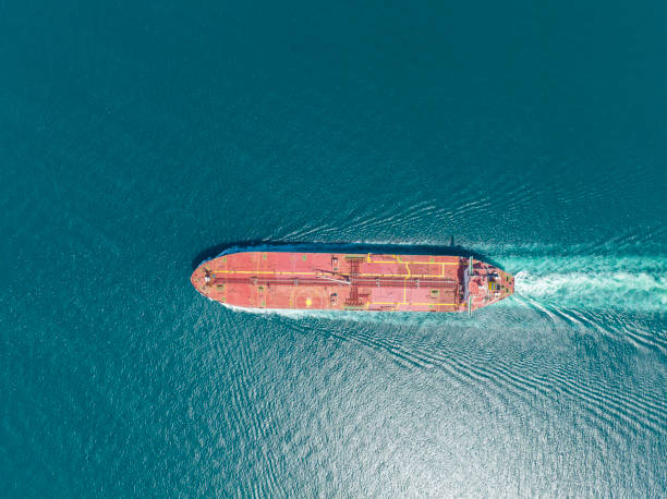 istock Aerial view of freight ship with cargo containers 1612269010