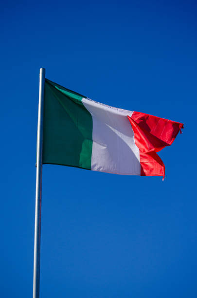 Italian flag fluttering in the wind