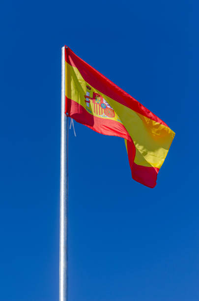 istock Spain flag waving in the wind 1612281388