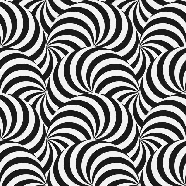 Vector illustration of Wave Optical illusion seamless pattern