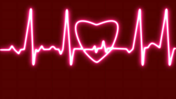 istock Red heartbeat with love shaped isolated on grid background. Medical concept and ecg pulse line graph 1612418821