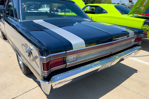 Little Elm, Texas - June 11, 2023: Plymouth automobile at a local car show.